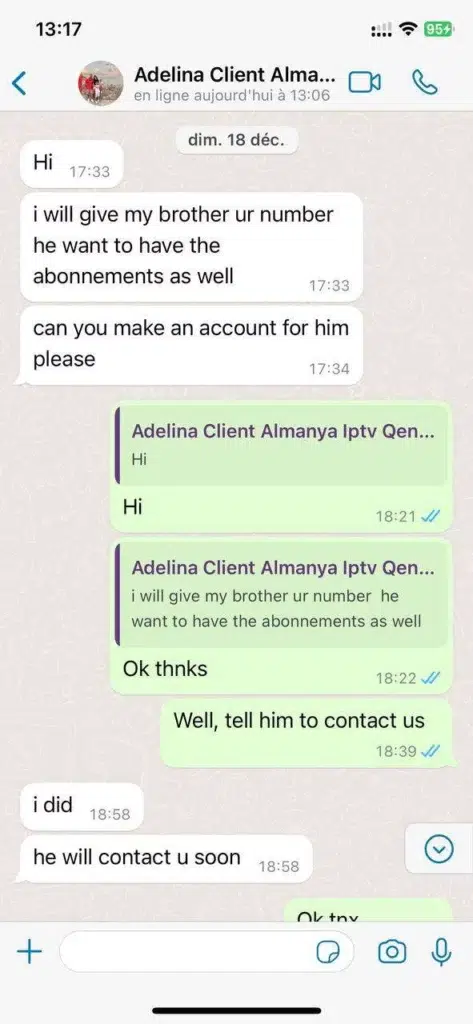 WhatsApp customer review