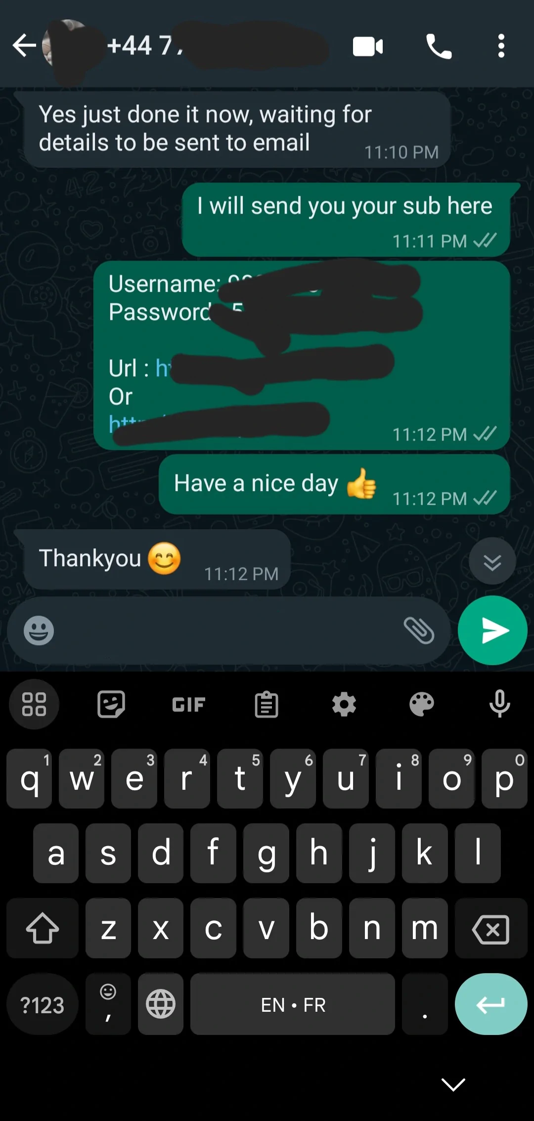 WhatsApp customer review